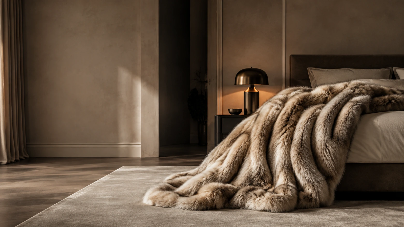 Luxury interior with natural fur